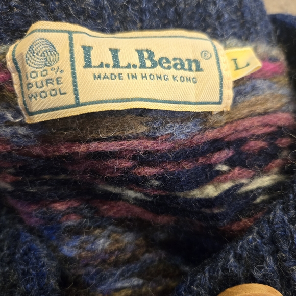 L.L. Bean Wool Sweater Sheep And Geese Animal SIZE LARGE VINTAGE (Few FLAWS)RARE - Picture 3 of 12